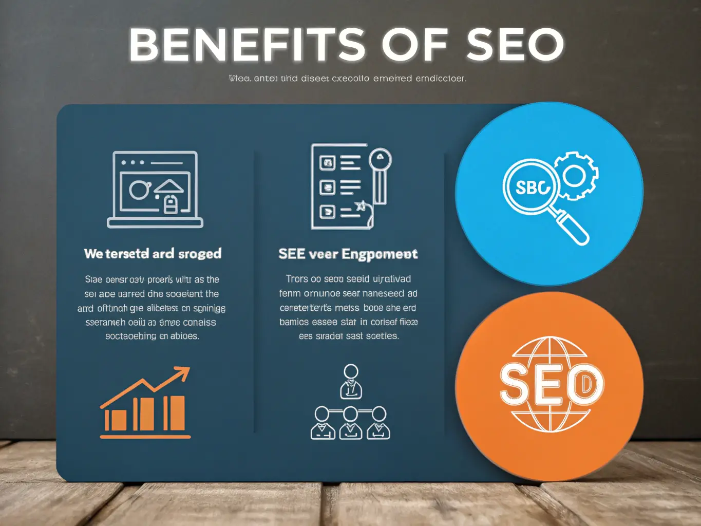 An infographic illustrating the benefits of SEO, including increased website traffic and improved search engine rankings.